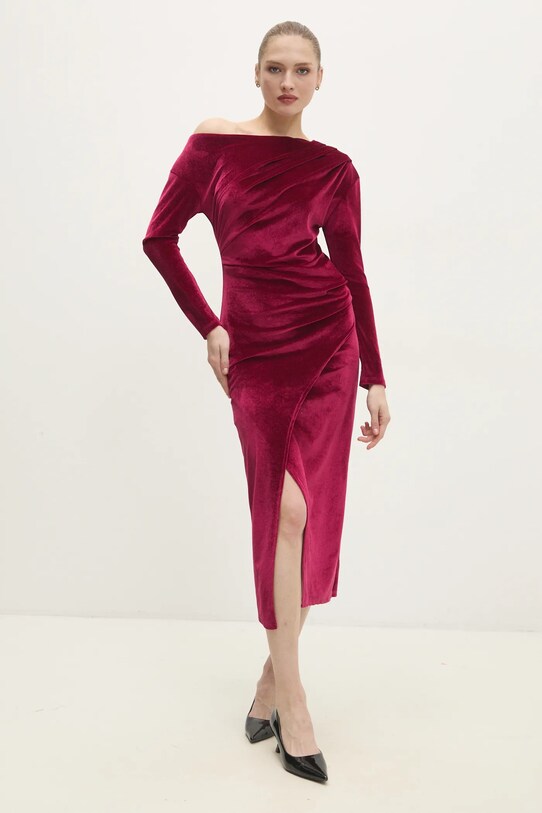 Answear Lab rochie de catifea 92796.IKK roz WW25