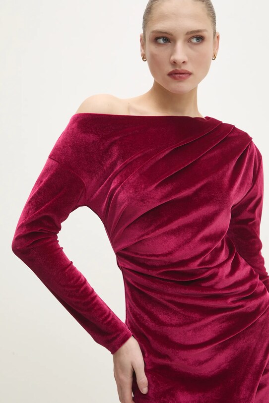 Answear Lab rochie de catifea roz 92796.IKK
