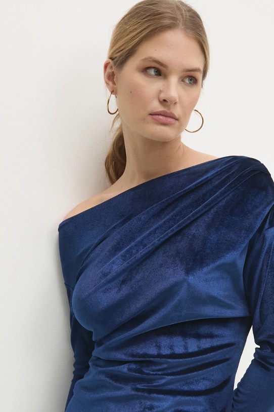 Velurové šaty Answear.LAB modrá 92796.IKK