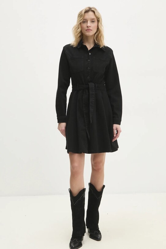 Джинсова сукня Answear.LAB RD8528.FLK чорний WW25