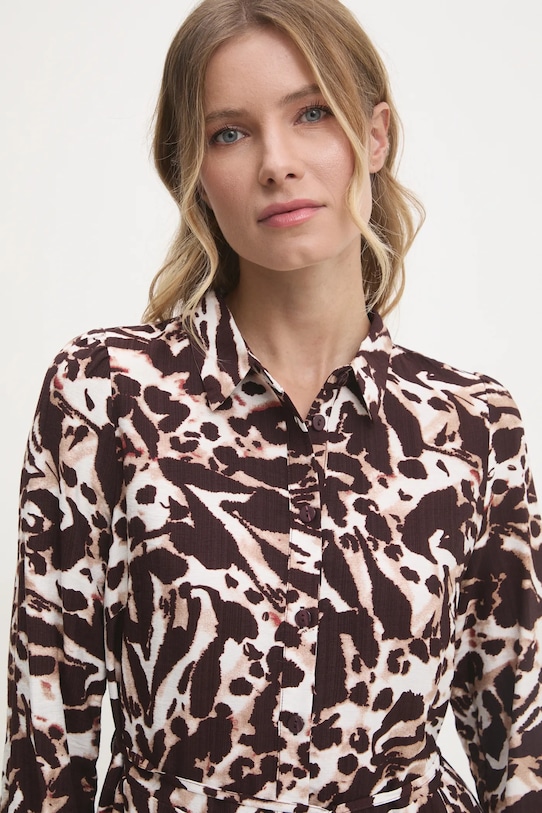 Answear Lab rochie din in maro mj29176.fos