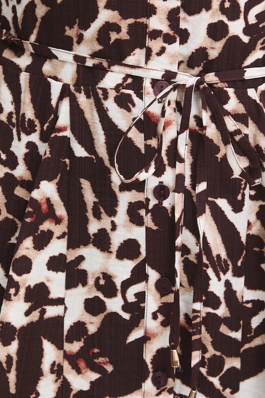 Answear Lab rochie din in mj29176.fos maro