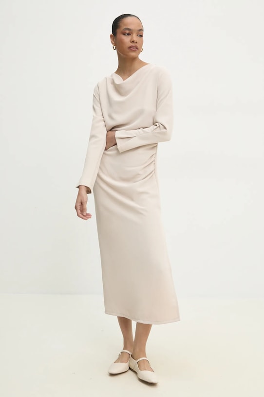 Answear Lab rochie midi bej 92803.ios