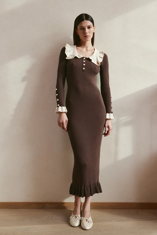 Answear Lab rochie fixat maro 1095.ilk