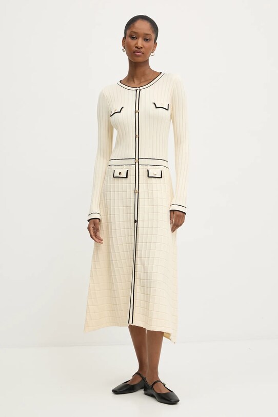 Answear Lab rochie maxi bej LRY1086.IMS