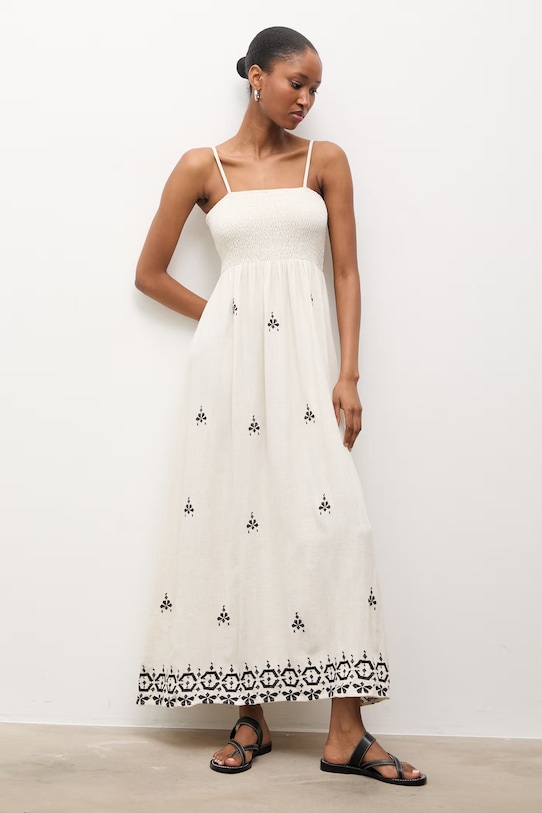 Answear Lab rochie din in CC2493.ums bej WW25