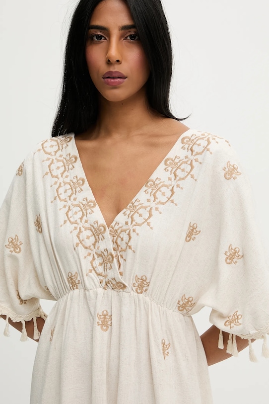 Льняна сукня Answear.LAB бежевий CC2496.ums