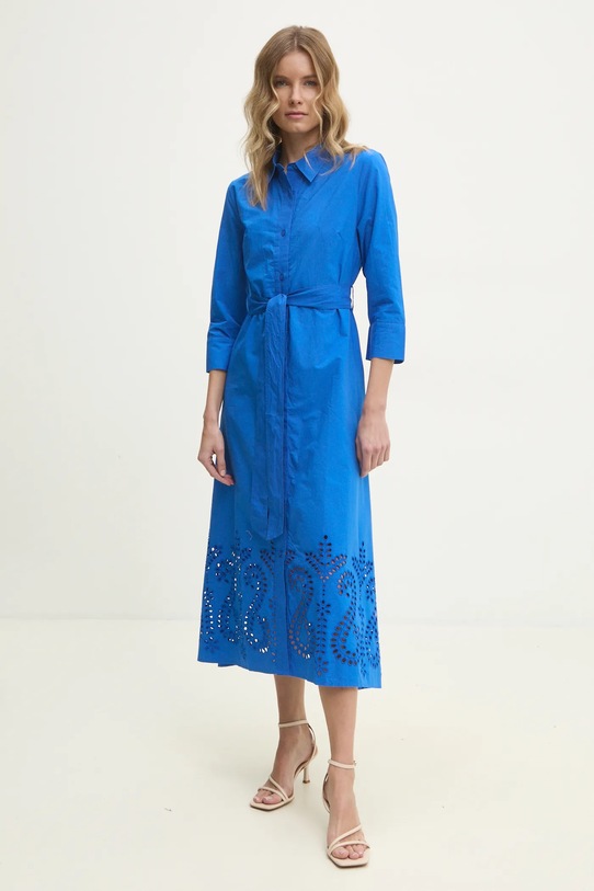 Pamučna haljina Answear.LAB bez uzorka plava daly2024.flk