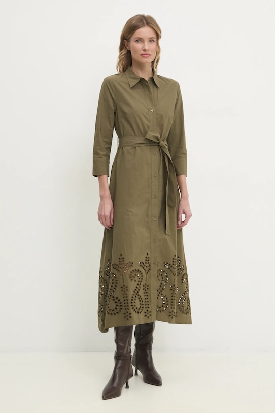 Answear Lab rochie din bumbac daly2024.flk verde WW25