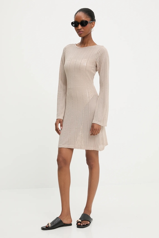 Answear Lab rochie mini bej LDRJ.225MADDY.ums