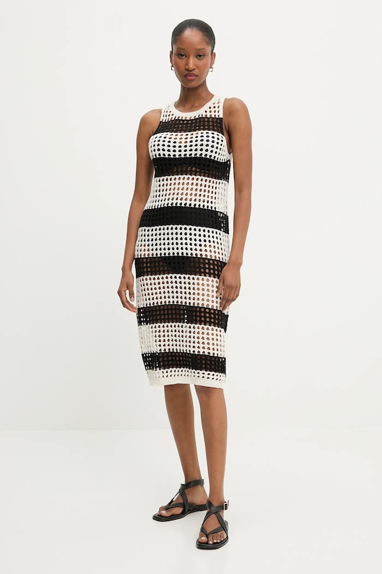 Plážové šaty Answear.LAB pásiky béžová LKD.364NOVELLA.ums