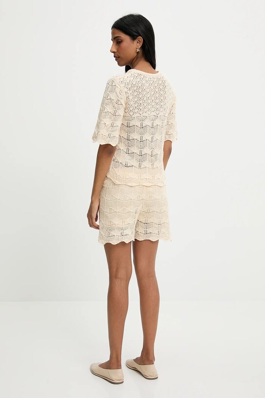 Answear.LAB bluzka i szorty bawełniane beżowy LKST.274REDO.ums