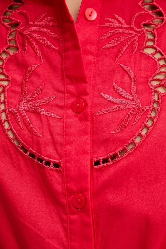 Βαμβακερό φόρεμα Answear Lab v3415.short.flk κόκκινο