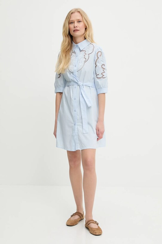 Answear Lab rochie din bumbac v3415.short.flk albastru WW25