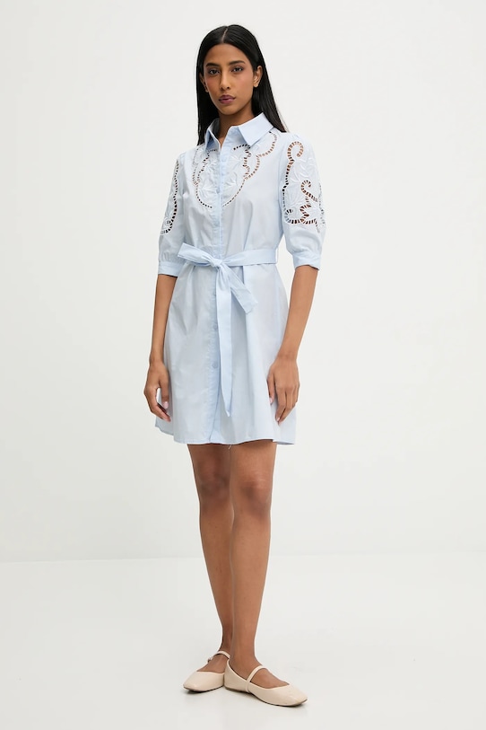 Answear Lab rochie din bumbac v3415.short.flk albastru WW25