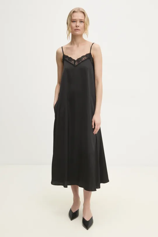 Answear Lab rochie midi negru MR21333.hlk