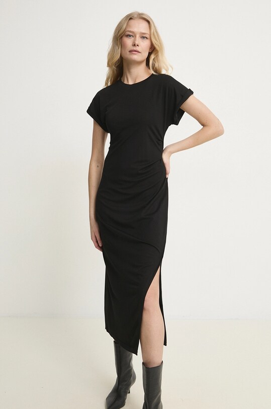Answear Lab rochie midi negru 73337.hos