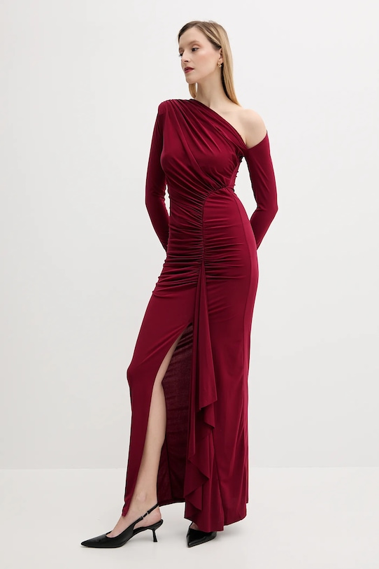 Answear.LAB sukienka z elastanem bordowy rh1.TWK