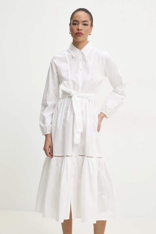 Answear Lab rochie din bumbac sunny..FKK alb WW25