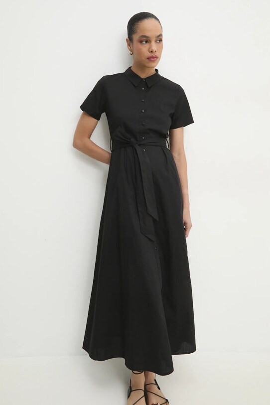 Answear Lab vestito in cotone maxi nero PATY.FKK
