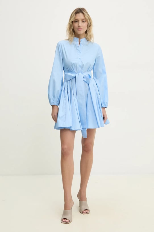Answear Lab rochie din bumbac fixat albastru 80960.FKK