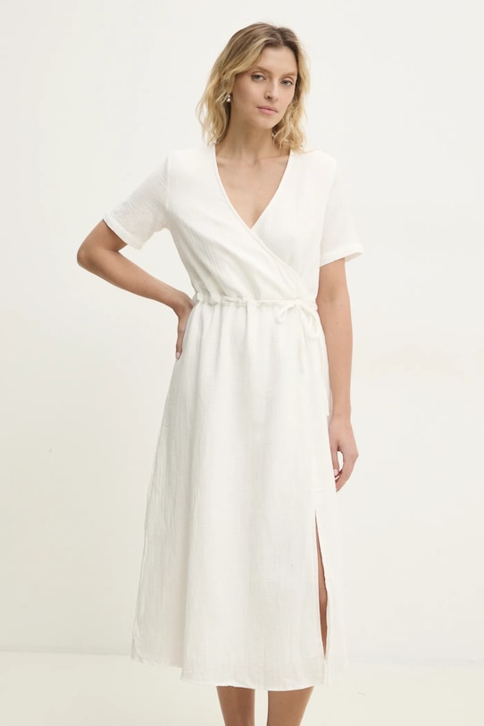 Answear Lab rochie din bumbac midi alb ps8867.FKK