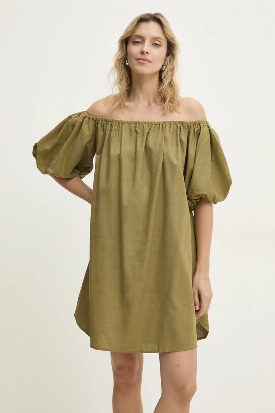 Answear.LAB sukienka z lnem casual zielony 8997.FKK