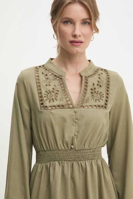 Answear.LAB vestito in lino verde PS9239.FKK
