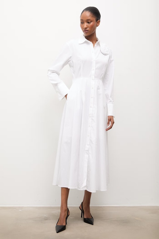 Bavlněné šaty Answear.LAB 12247..tos bílá WW25