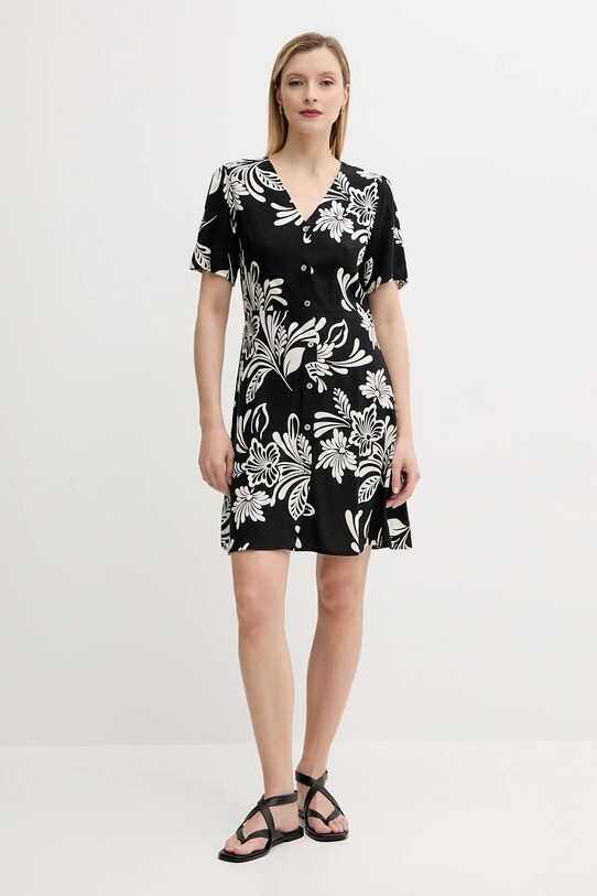 Answear Lab rochie din in A25.34.FLK negru WW25