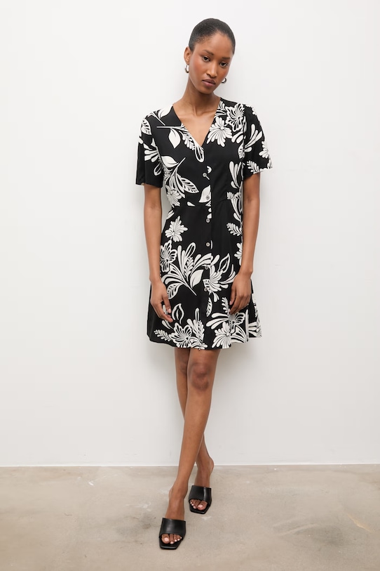 Льняное платье Answear.LAB чёрный A25.34.FLK