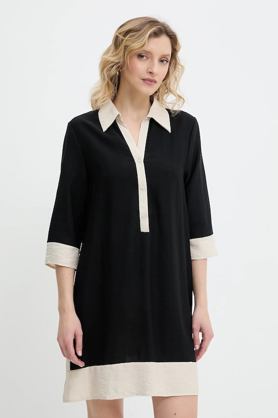 Льняна сукня Answear.LAB візерунок чорний E25.09.FLK