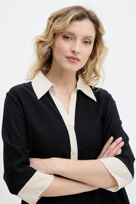 Льняна сукня Answear.LAB E25.09.FLK чорний