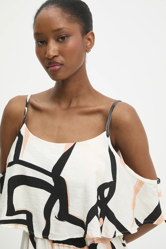 Льняное платье Answear.LAB бежевый W25.76.flk