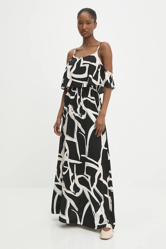 Answear.LAB sukienka lniana casual czarny W25.76.flk