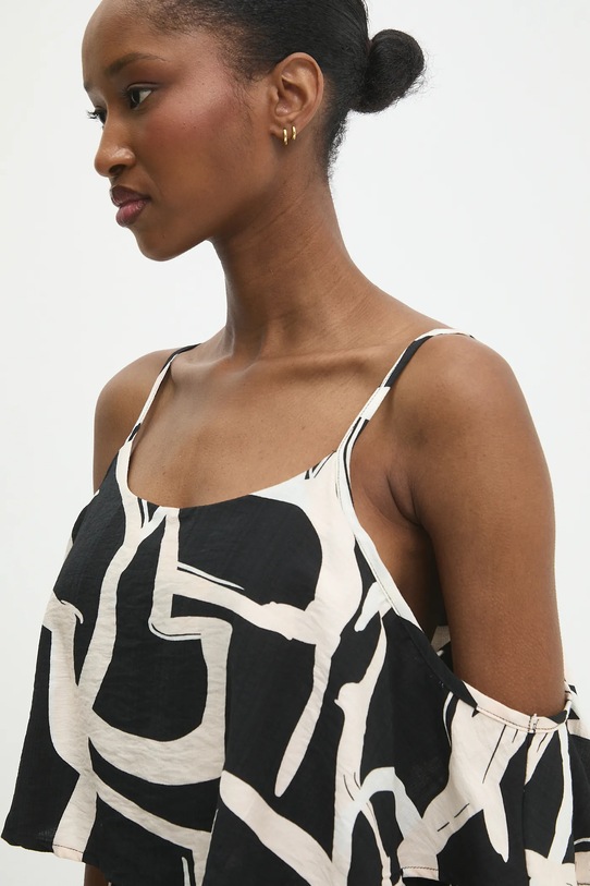 Answear.LAB sukienka lniana W25.76.flk czarny