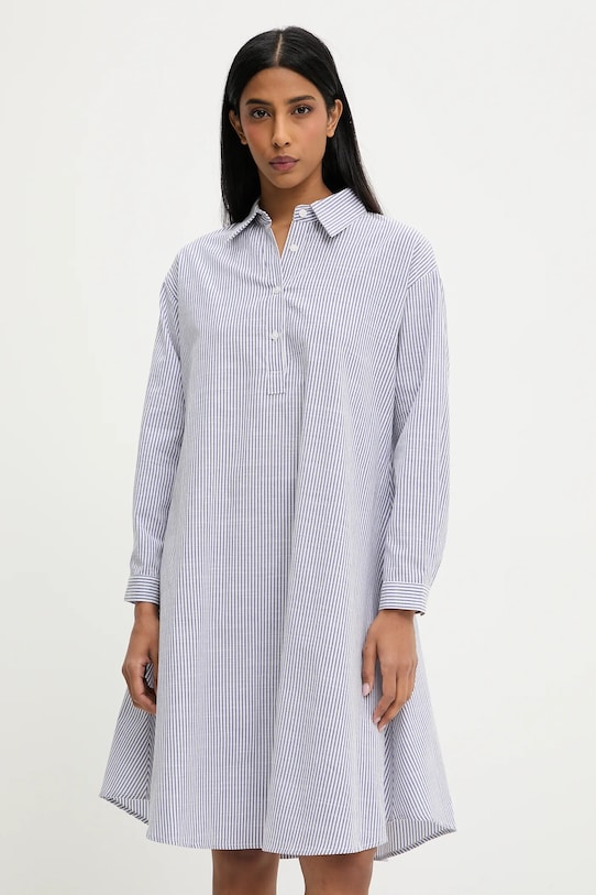 Answear Lab sukienka lniana tkanina granatowy W25.88.flk