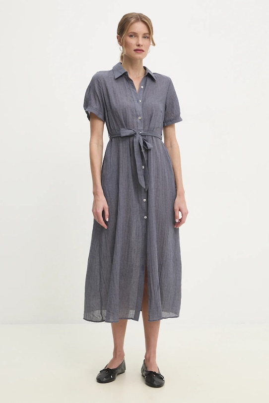 Lněné šaty Answear.LAB E24.23.FLK námořnická modř WW25