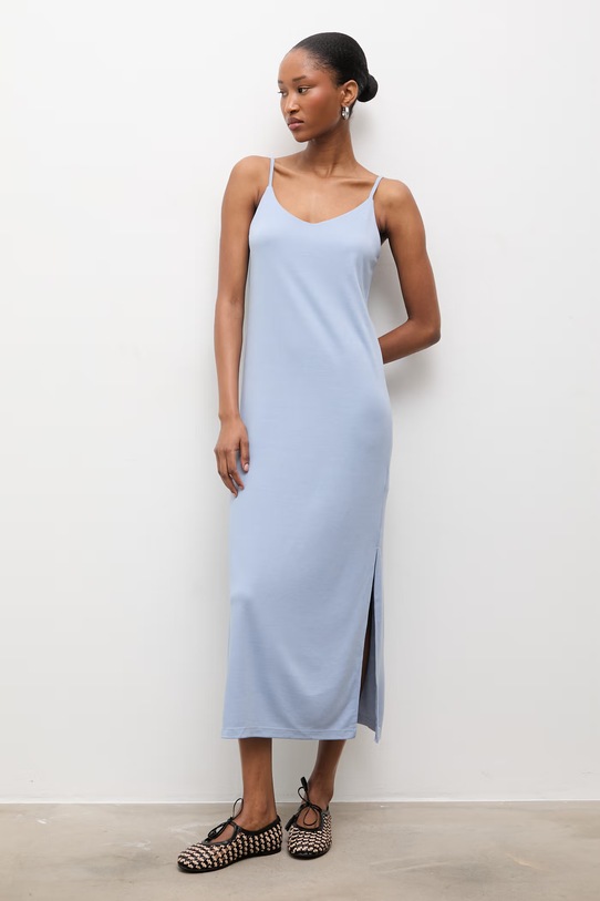 Answear.LAB sukienka midi niebieski 0060.tos