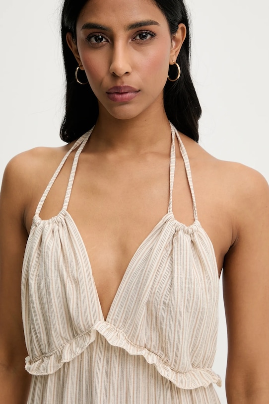 Bombažna obleka Answear.LAB bež 111480.tos