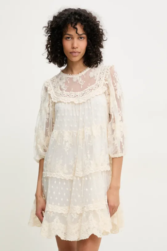 Φόρεμα Answear.LAB εμπριμέ μπεζ 606075.FLK