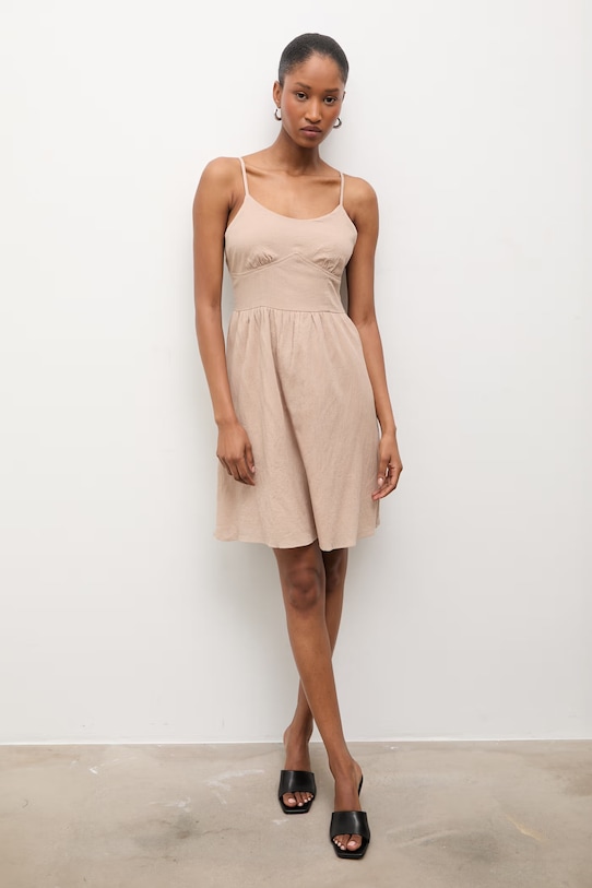 Odzież Answear.LAB sukienka bawełniana ps9169s.fos beżowy