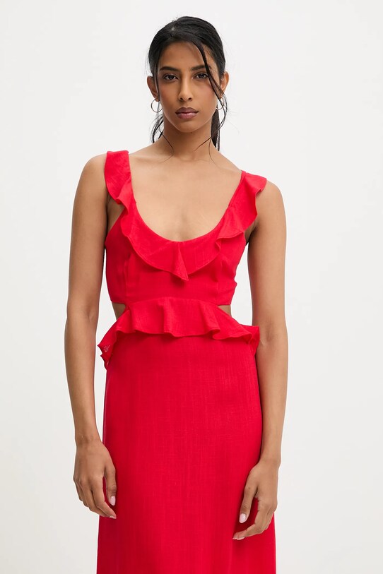Answear Lab rochie din in ps9087s.fos rosu WW25