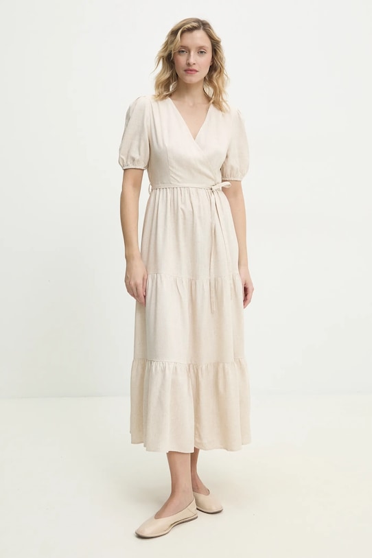 Answear Lab rochie din in 9100.fos bej WW25