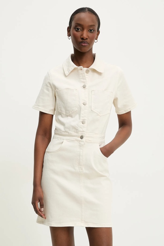 Answear.LAB sukienka jeansowa z elastanem beżowy rd2339.5.flk