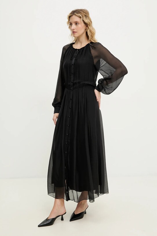 Answear Lab rochie din mătase D10352.IKK negru WW25