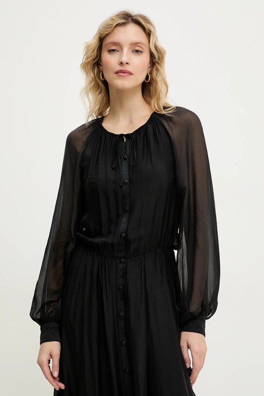 Answear Lab rochie din mătase negru D10352.IKK