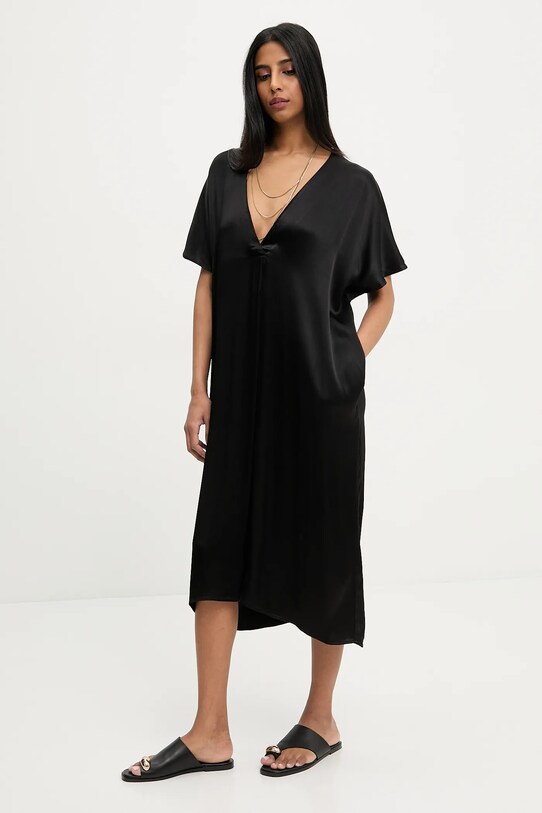 Answear Lab rochie midi negru 5019.IKK