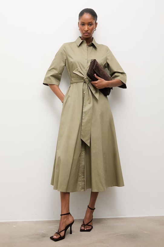 Answear.LAB sukienka bawełniana bawełna zielony PK2716.ios