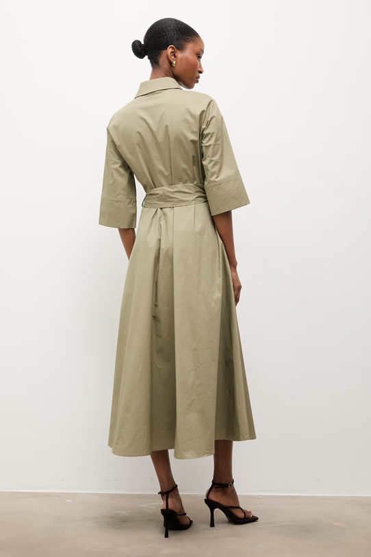 Odzież Answear.LAB sukienka bawełniana PK2716.ios zielony